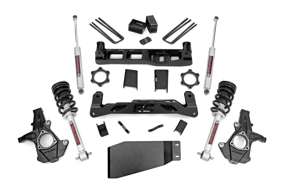 GMC Sierra 1500 Suspension Lift Kit - Front + Rear - Rough Country - 5 Inch Lift, N3 Strut - '07-'13